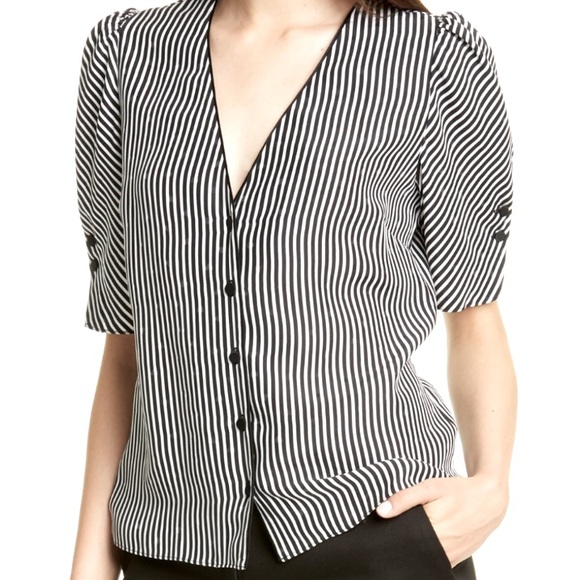 Frame Denim Tops - Frame Denim top Olivia silk stripe button down L